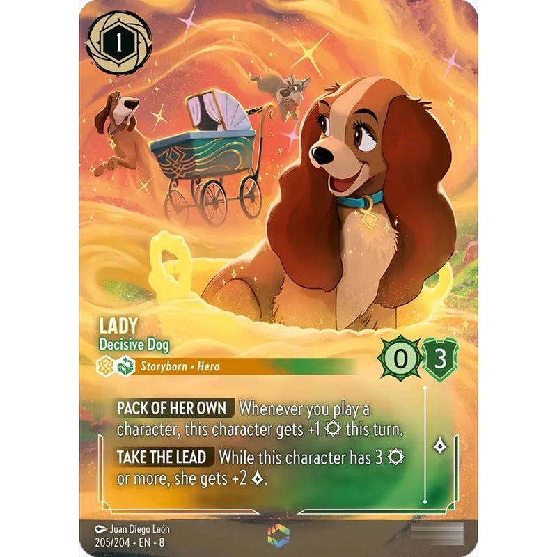 Rare Lorcana Enchanted Proxy Card – Reign of Jafar Chapter 8 TCG Featuring Stitch, Jasmine & Lady