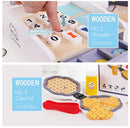 Wooden Children  Play House Toy Simulation Real Life Popcorn Sales Cart Cash Register Toys for boy girl birthday gifts Waffle