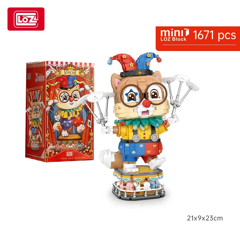 LOZ-1947 National Fashion Clown Squirrel Building Block Model Tabletop Toy Decoration Adult and Children New Year Gift