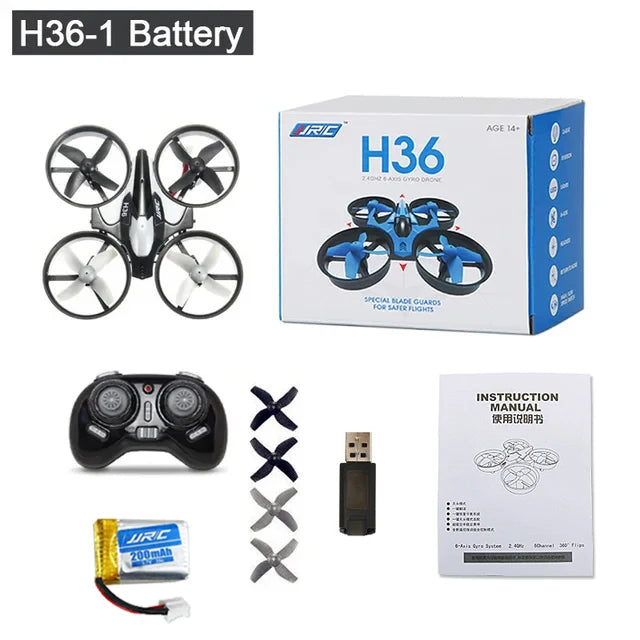 H36 JJRC Mini Drone 3D Flip Headless Mode Air Pressure Height Maintain RC Quadcopter FPV Competition Drones for Kids