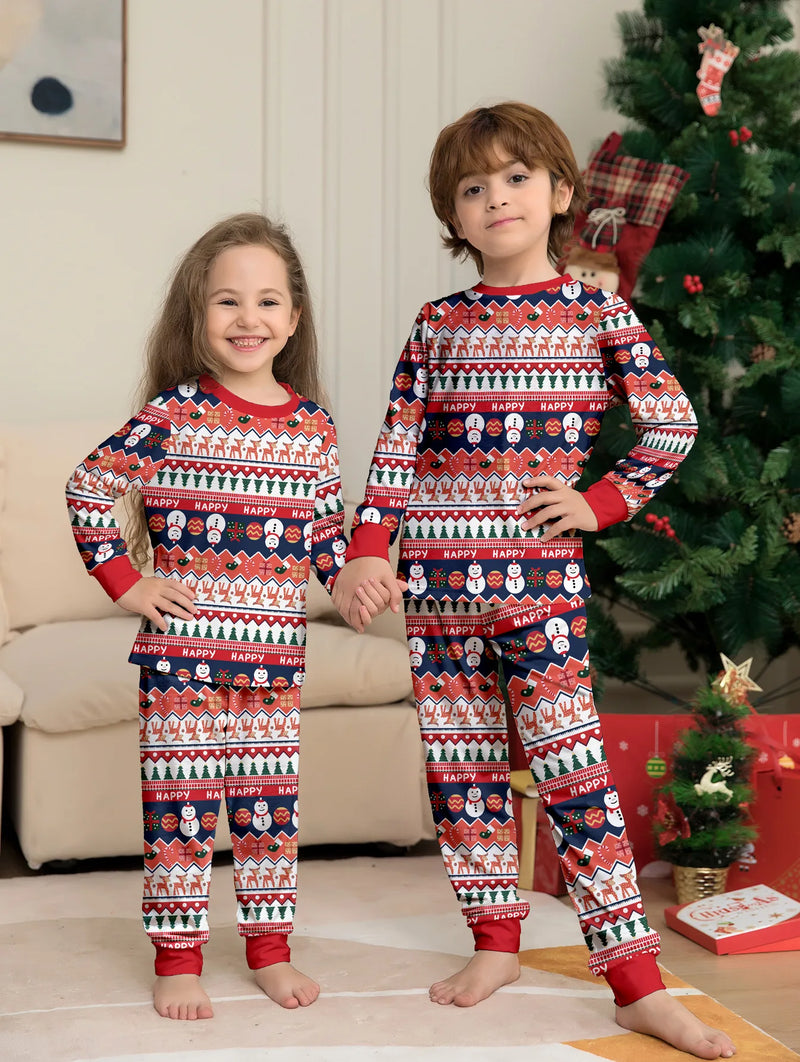 Christmas Family Pajamas Matching Set Cartoon Print New Year's Clothing  Adult Mother Daughter Father Son Kids Baby Soft Pyjamas