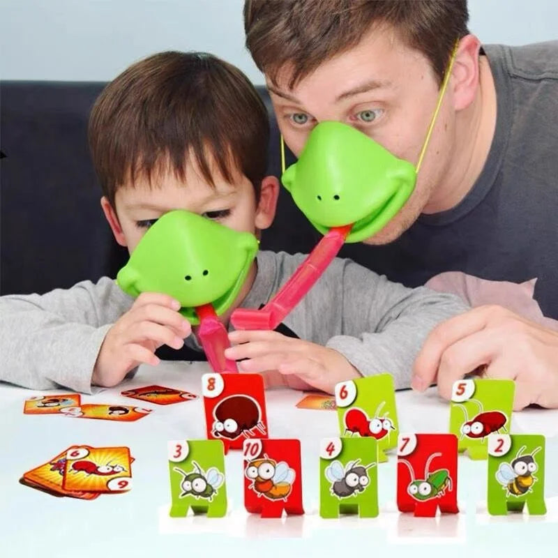 New Board Game Frog Mouth Take Card Tongue Chameleon Tongue Funny Board Game For Family Party Toy Be Quick To Lick Cards Toy Set