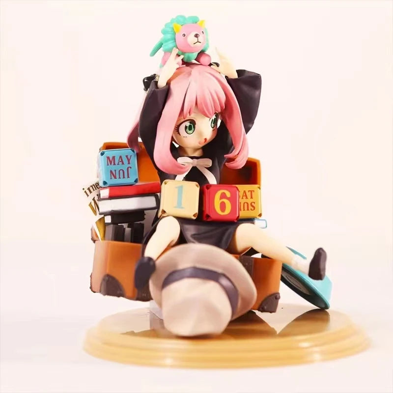 15cm Anime figure SPY FAMILY Anya Forger action figure perpetual calendar cute Anya Forger Figurine Collection Model Doll Toys
