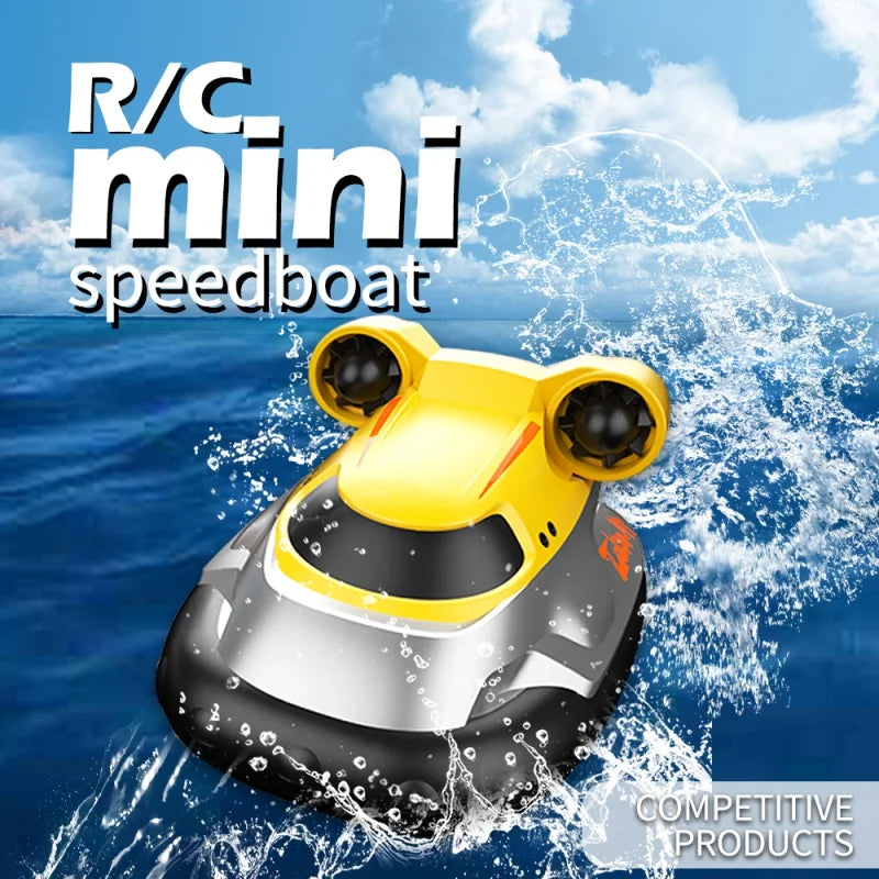 Mini Rc Boat Electronic Motorboat  High Speed Racing Remote Control Boats Crash Resistant  Outdoor Games Water Toys Gift
