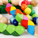 Wooden Smooth Blocks Caterpillar Toys Cartoon Colorful Twisted Insect Crocodile Block Ability Game Baby Fingers Exercise Gadget