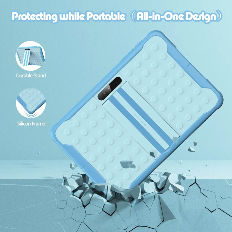 Pritom 10" Kids Android 13 Go Tablet WiFi Quad Core 2GB RAM 64GB ROM with YouTube & Durable Case