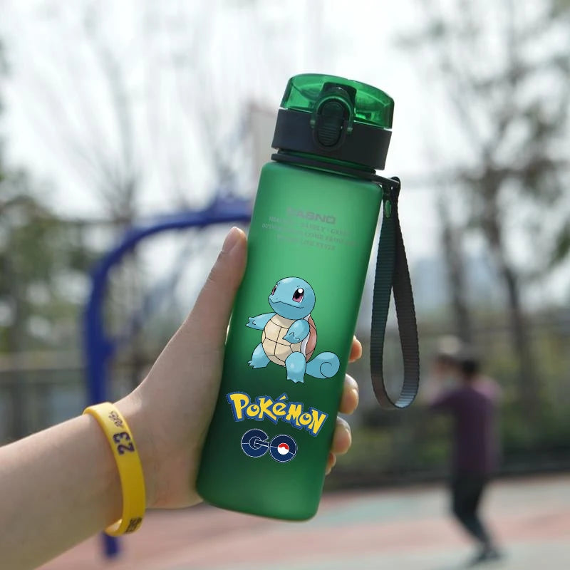 560ML Pokemon Water Cup Portable Plastic Cartoon Charizard BulbasaurSquirtle Outdoor Large Capacity Sports Children Water Bottle