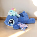 Disney Stitch Stuffed Toy 53CM Lying Position Kawaii Throw Pillow As Birthday Gift For Kids Or Girlfriend