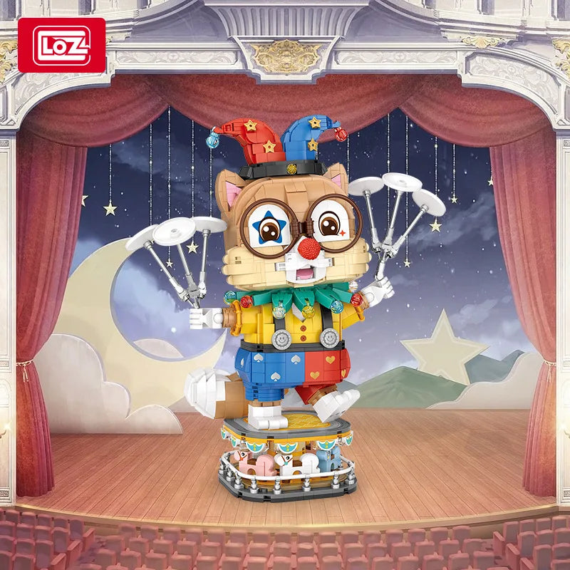 LOZ-1947 National Fashion Clown Squirrel Building Block Model Tabletop Toy Decoration Adult and Children New Year Gift