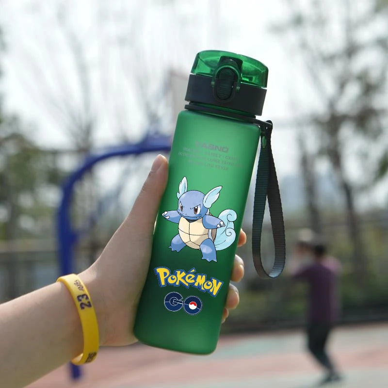 560ML Pokemon Water Cup Portable Plastic Cartoon Charizard BulbasaurSquirtle Outdoor Large Capacity Sports Children Water Bottle