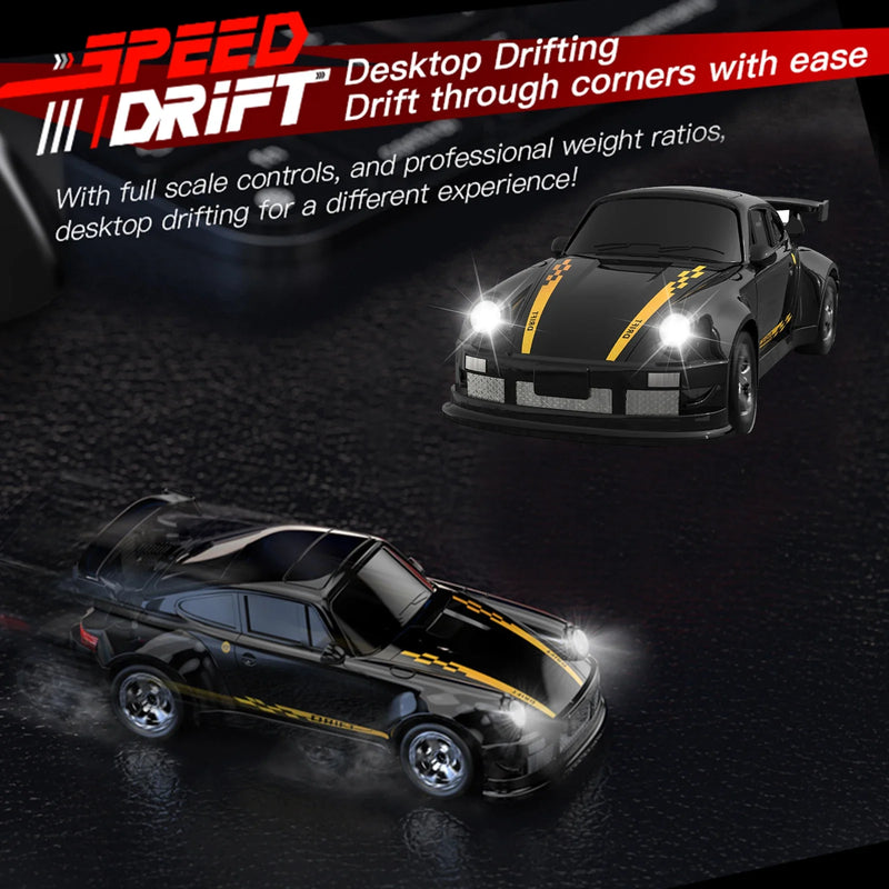4WD 2.4GHz Remote Control Drift Car – Mini Model with LED Lights & Full Proportional Control, Racing Sport Toy for Kids