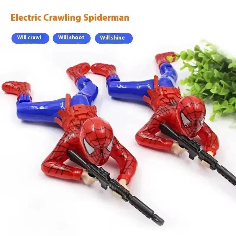 Spidered Soldier Man Electric Toys Jedi Crawler Bald Warrior Action Figures Crawling Soldier Shooting Gun For kid Halloween Gift