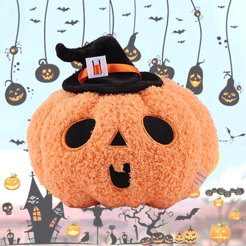 22cm Halloween Orange Witch Pumpkin Plush Toys Funny Pumpkin Fruit Vegetable Plush Toys Cute Stuffed Toys Halloween Gifts