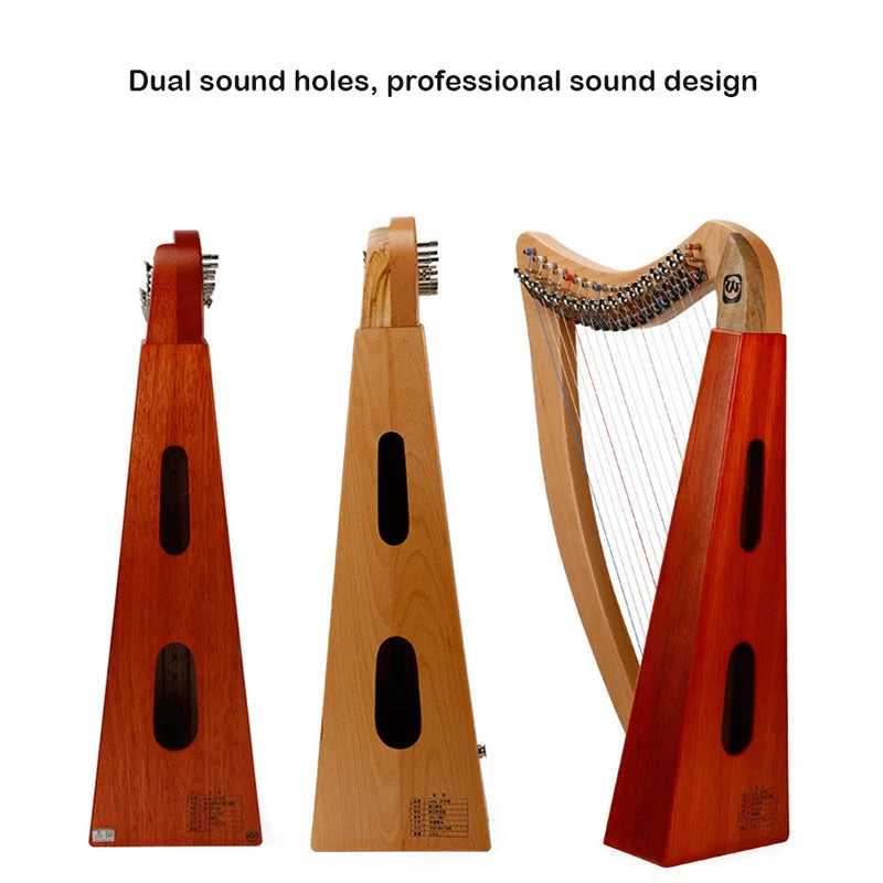 Electric Lyre Harp 19 String Half Key Lyre Harp High-quality Full Veneer Solid Wood 19 String Lyre Piano Harp Musical Instrument