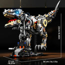 Mechanical Dinosaur STEM Building Blocks – Jurassic T-Rex Model with Light Assembly Toy for Kids Gift