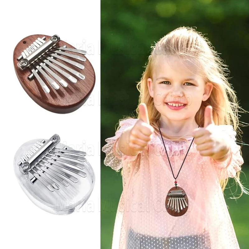 Mini Kalimba 8 Key Thumb Piano 1 Pack Cute Instrument Portable Exquisite Gift Set for Kids