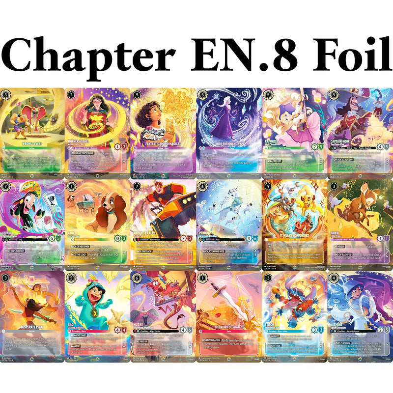 Rare Lorcana Enchanted Proxy Card – Reign of Jafar Chapter 8 TCG Featuring Stitch, Jasmine & Lady