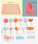 Wooden Children  Play House Toy Simulation Real Life Popcorn Sales Cart Cash Register Toys for boy girl birthday gifts Waffle