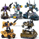 Haizhixing 5 in 1 Bruticus Devastator Superion Defensor Transformation Robot Car Action Figures Aircraft Model Kids Boy Toy