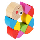 Wooden Smooth Blocks Caterpillar Toys Cartoon Colorful Twisted Insect Crocodile Block Ability Game Baby Fingers Exercise Gadget