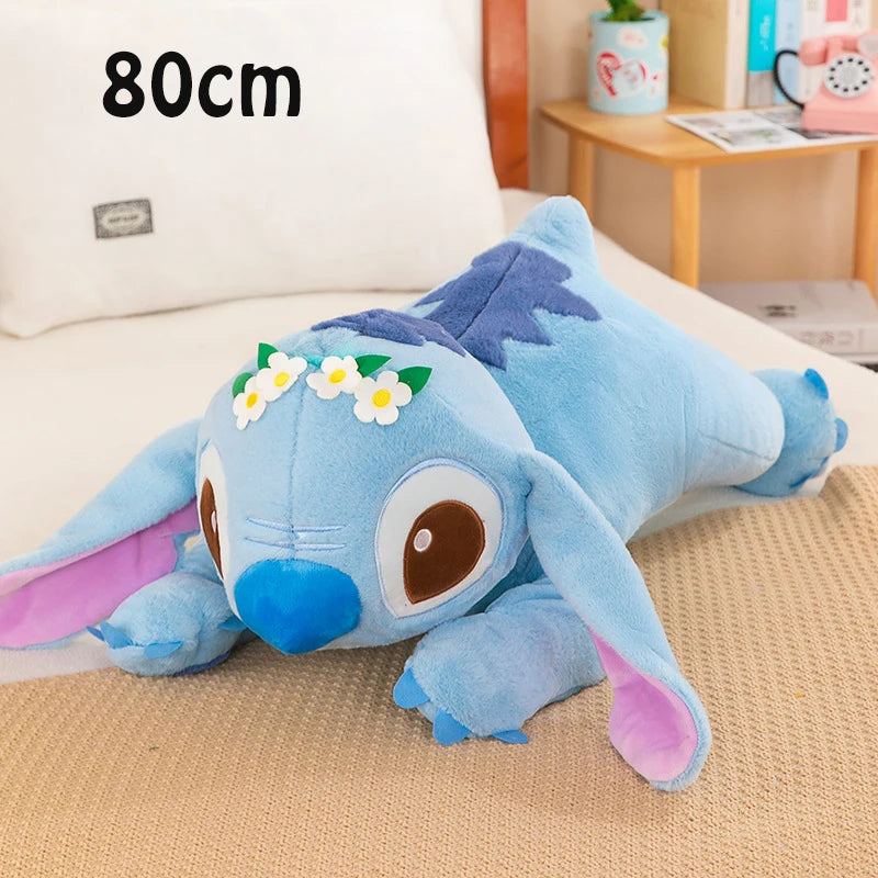 Disney Lilo and Stitch Plush Toys Prone Cute 55/80cm Like An Angel Soft Toy Gift for Children