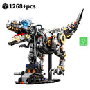 Mechanical Dinosaur STEM Building Blocks – Jurassic T-Rex Model with Light Assembly Toy for Kids Gift