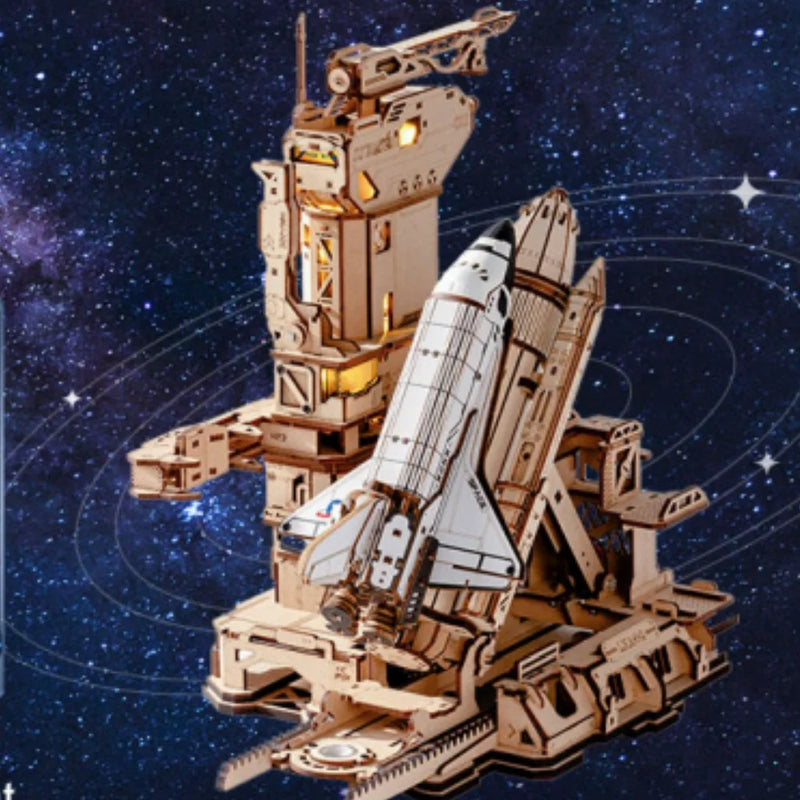 Robotime Rokr 3D Wooden Space Shuttle Model Puzzle Kits for Adults to Build STEM Toy LKA02