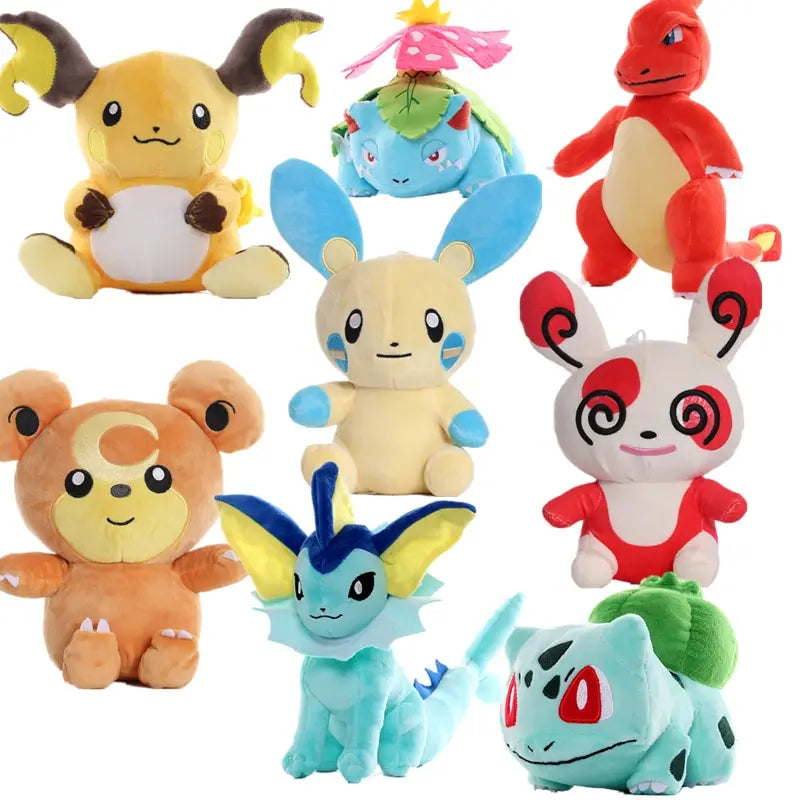 15-35cm Pokemon Plush Toy Anime Figure Pikachu Charizard Mewtwo Eevee Mew Lucario Gengar Stuffed Doll Pendant Toy Kids Xmas Gift