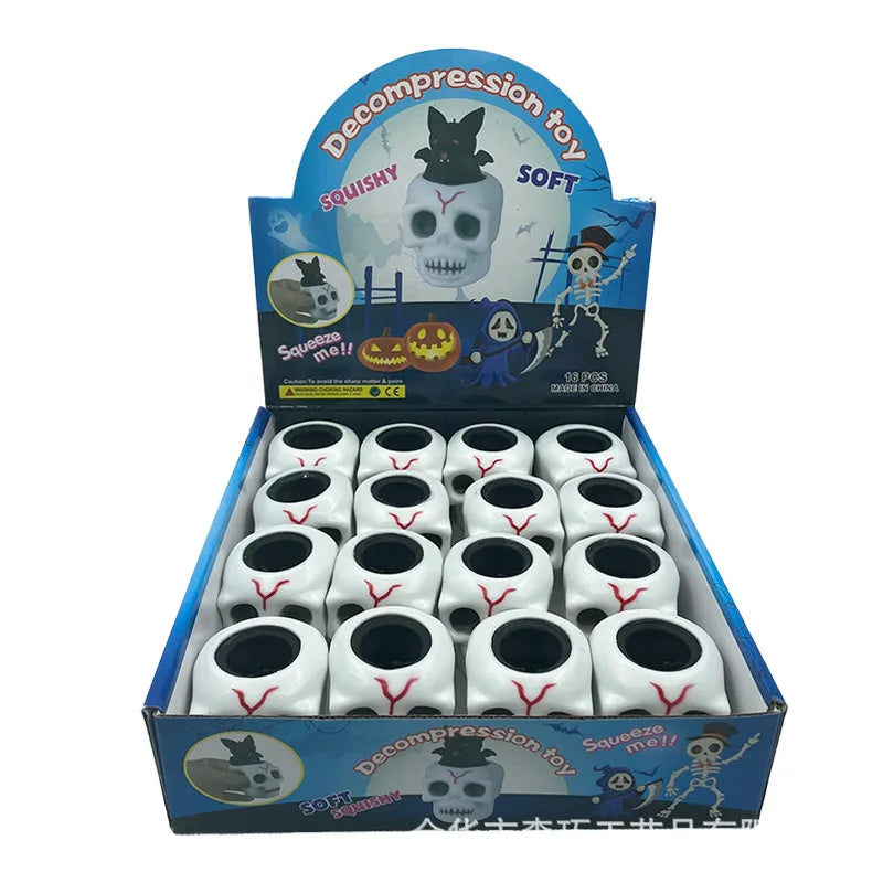 Halloween Ghost Squeeze Skull TPR Bat Ghost Cup Toys Decompression Fidget Antistress Sensory Stress Reliefing Gift Kids Adults