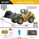2.4Ghz RC Remote Control Excavator Construction Vehicle Toy for Kids with Alloy Metal Cap, Light & Sound