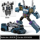 Haizhixing 5 in 1 Bruticus Devastator Superion Defensor Transformation Robot Car Action Figures Aircraft Model Kids Boy Toy