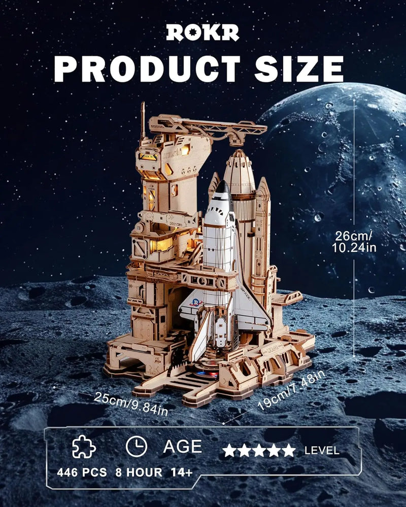 Robotime Rokr 3D Wooden Space Shuttle Model Puzzle Kits for Adults to Build STEM Toy LKA02