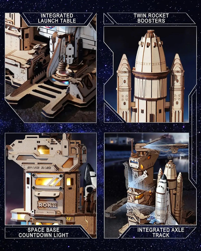 Robotime Rokr 3D Wooden Space Shuttle Model Puzzle Kits for Adults to Build STEM Toy LKA02