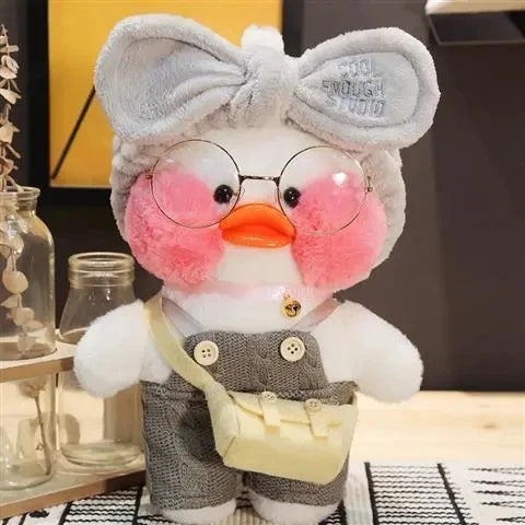 30cm Stuffed Soft Kawaii Duck Doll Cartoon Cute LaLafanfan Cafe Duck Plush Toy Animal Pillow Birthday Gift for Kids Children