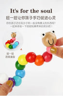 Wooden Smooth Blocks Caterpillar Toys Cartoon Colorful Twisted Insect Crocodile Block Ability Game Baby Fingers Exercise Gadget