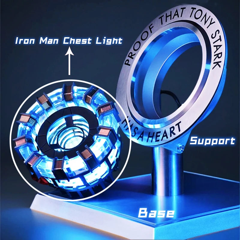 Tony Stark Mk1 Mk2 Arc Reactors Avengers Figures with LED Lights 1:1 Chest Lamp Toy EDC – New Sale