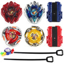 Bey X BX 4in1 Bley Bley Gyro Starter Metal Spinning Top Booster with 2pcs Ripcord Launchers Battle Toy Set