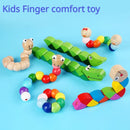 Wooden Smooth Blocks Caterpillar Toys Cartoon Colorful Twisted Insect Crocodile Block Ability Game Baby Fingers Exercise Gadget