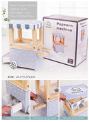 Wooden Children  Play House Toy Simulation Real Life Popcorn Sales Cart Cash Register Toys for boy girl birthday gifts Waffle