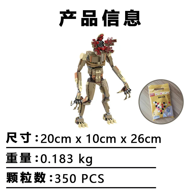 Demogorgon Monster MOC Building Blocks Stranger Things Vecna Clock Eleven Van Model Desktop Ornament Toys for Kids
