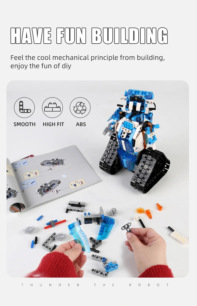 MOULD KING 15059 15078 Technical Robot Toys The APP&RC Motorized Robot With Led Part Model Building Blocks Kids Christmas Gift