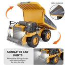 2.4Ghz RC Remote Control Excavator Construction Vehicle Toy for Kids with Alloy Metal Cap, Light & Sound