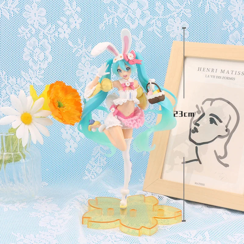 40+style Japan Anime Hatsune Miku Figures kawaii bunny ears long hair singer kimono navy uniform Girls PVC Model toy