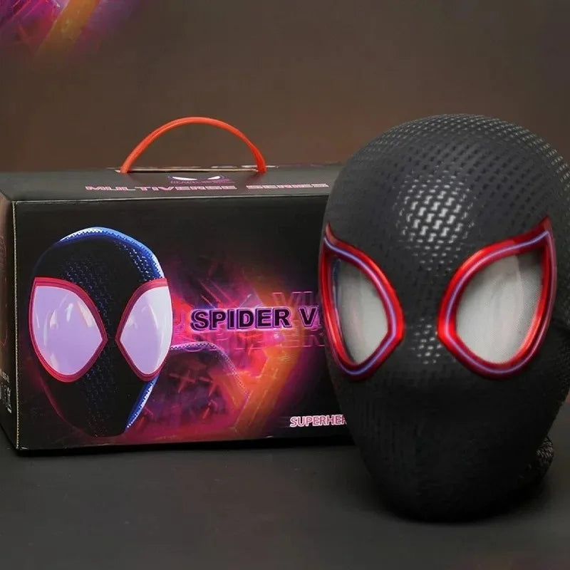 Spiderman And Miles Headgear Cosplay Mask With Moving Eyes Electronic Remote Control Toys For Adults Kids Or A Gift