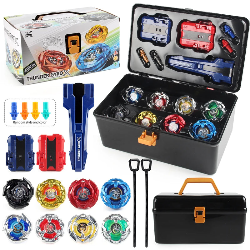 Bey X Battle Tops Spinning Toy Kit Gyro Metal with Launchers Organize Box Set Gift