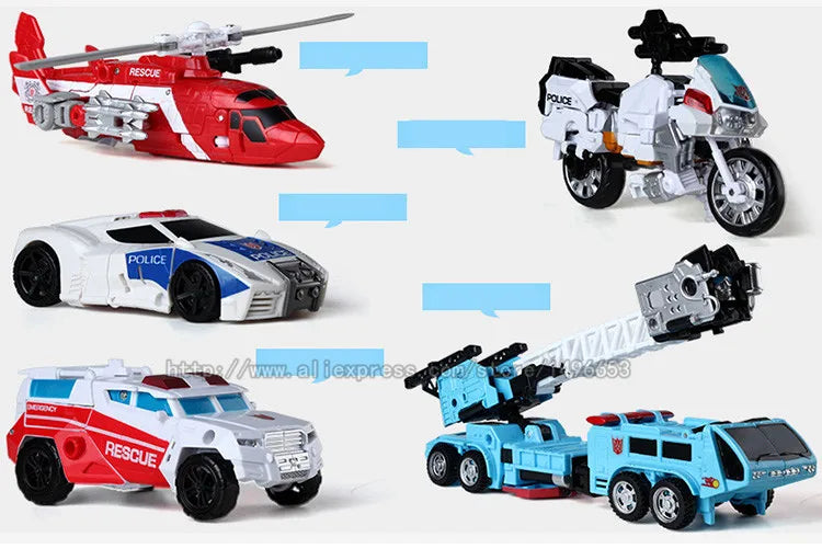 Haizhixing 5 in 1 Bruticus Devastator Superion Defensor Transformation Robot Car Action Figures Aircraft Model Kids Boy Toy