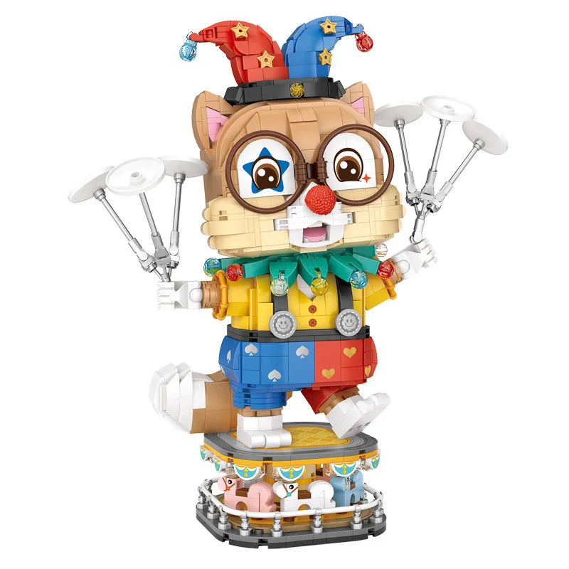 LOZ-1947 National Fashion Clown Squirrel Building Block Model Tabletop Toy Decoration Adult and Children New Year Gift
