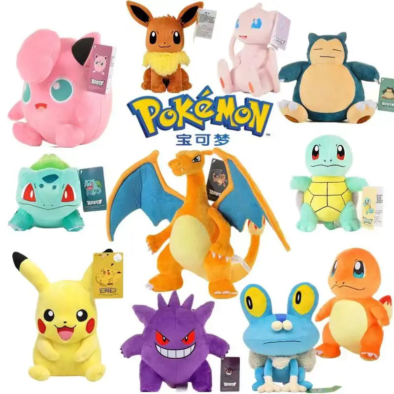 Original Pokemon Plush Toy Pikachu Snorlax Bulbasaur Gengar Kyogre Piplup Charizard Plush Stuffed Doll Toy Kid Gift