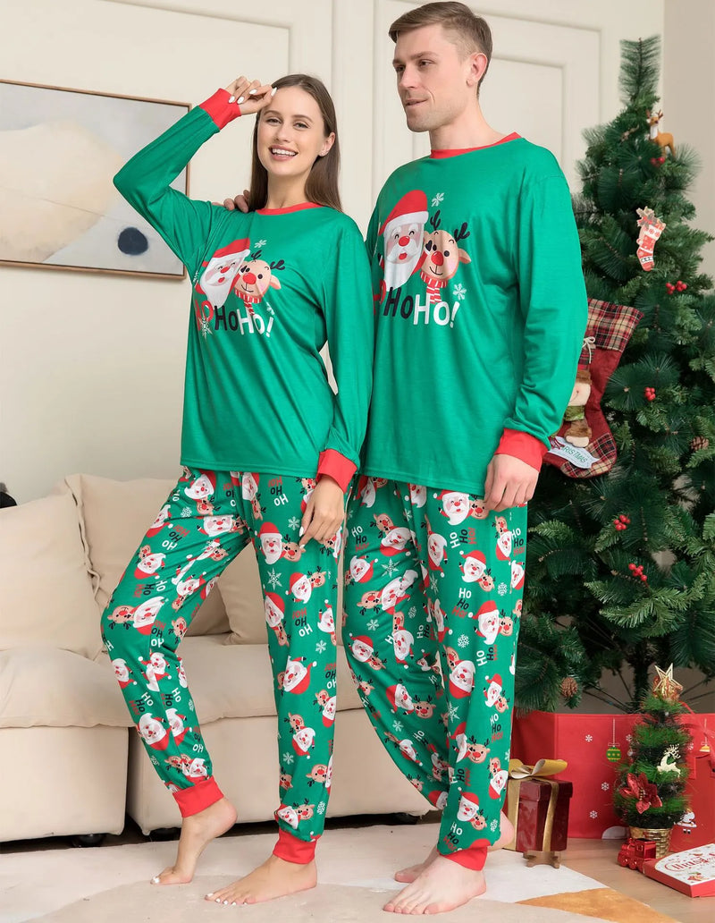 Xmas Family Matching Pajamas Set Santa Deer Letter Print Family Matching Outfits 2023 Christmas Family Pj's Dog Clothes
