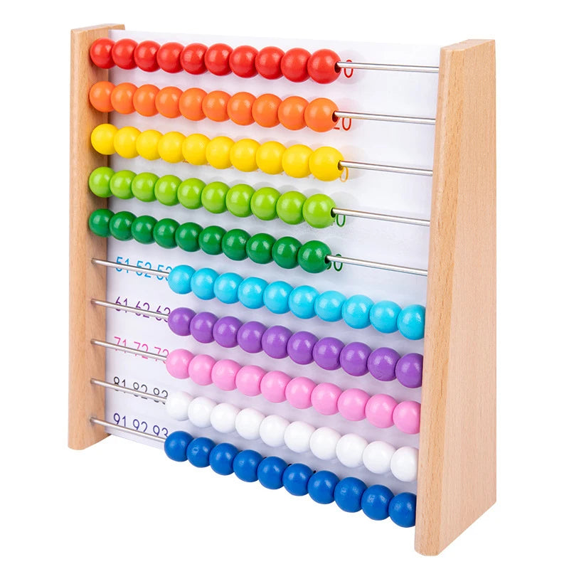 Abacus with 1 Pen 2 Card for Kids Math Preschool Number Learning Classic Wooden Toy Developmental Toy Wooden Beads